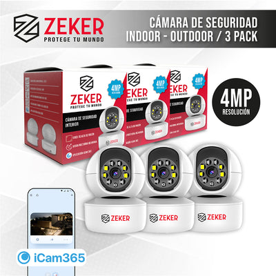 Pack X3 Camara De Seguridad Interior Wifi Ip Zeker 4mp 5g