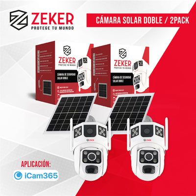 Cámara De Seguridad 2.4g Zeker Solar Duo 3mp Impermeable X2