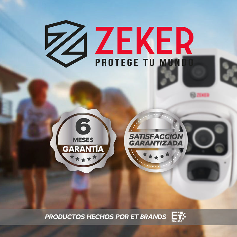 Cámara De Seguridad 2.4G Zeker Solar Duo 3MP Ext Impermeable