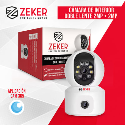 Camara De Seguridad Interior Doble Zeker 4MP 5G Wifi IP