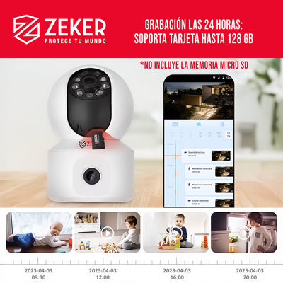 Camara De Seguridad Interior Doble Zeker 4MP 5G Wifi IP