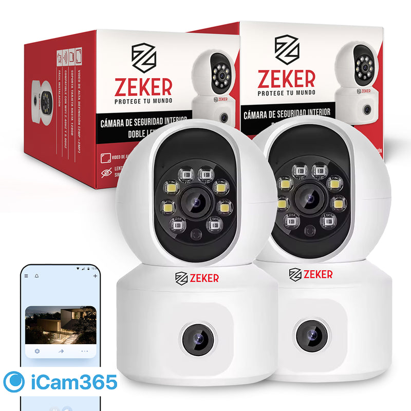 Camara De Seguridad Interior Doble Zeker 4MP 5G Wifi IP x2