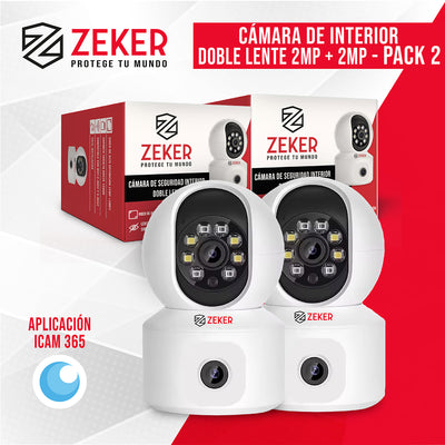 Camara De Seguridad Interior Doble Zeker 4MP 5G Wifi IP x2