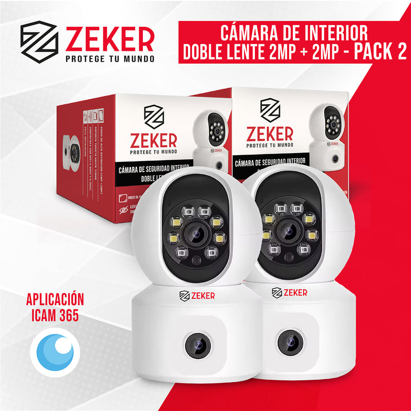 Camara De Seguridad Interior Doble Zeker 4MP 5G Wifi IP x2