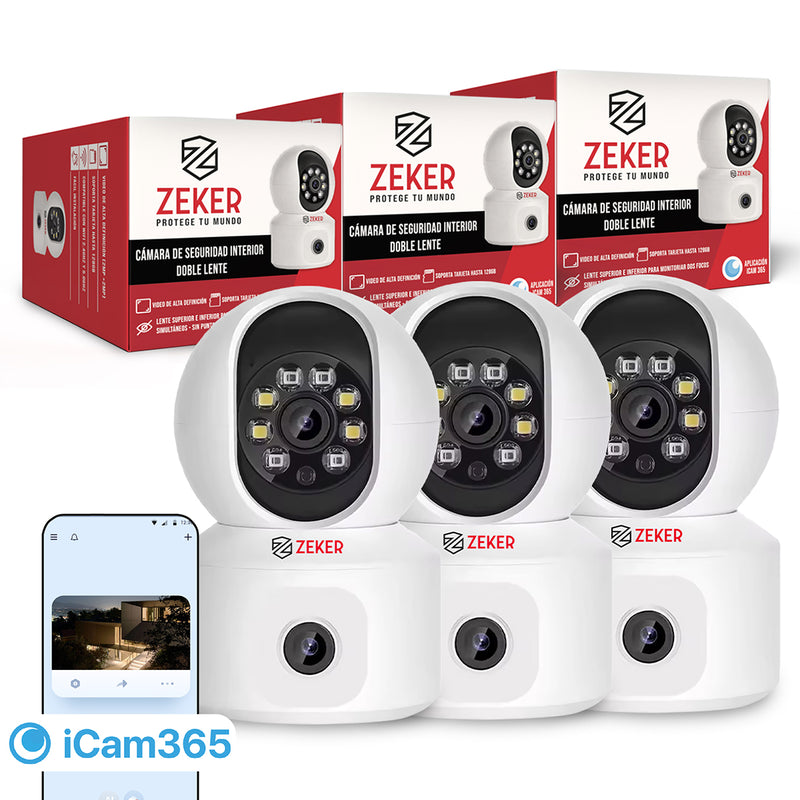 Camara De Seguridad Interior Doble Zeker 4MP 5G Wifi IP x3