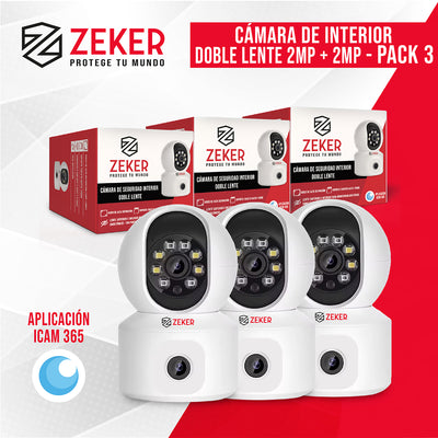 Camara De Seguridad Interior Doble Zeker 4MP 5G Wifi IP x3