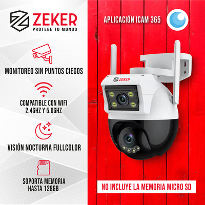 Camara de Seguridad Domo Zeker 4MP 5G Wifi Impermeable X3