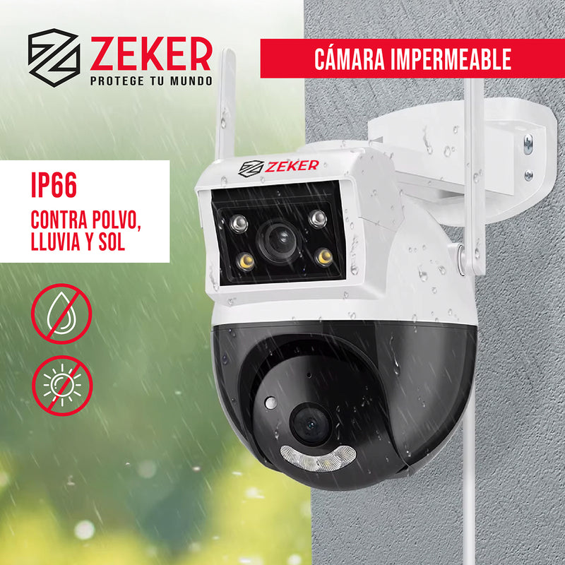 Camara de Seguridad Domo Zeker 4MP 5G Wifi Impermeable X3