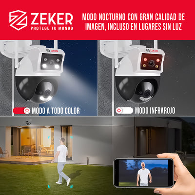 Camara de Seguridad Domo Zeker 4MP 5G Wifi Impermeable X3