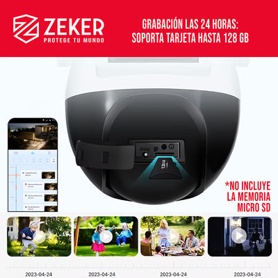 Camara de Seguridad Domo Zeker 4MP 5G Wifi Impermeable X3