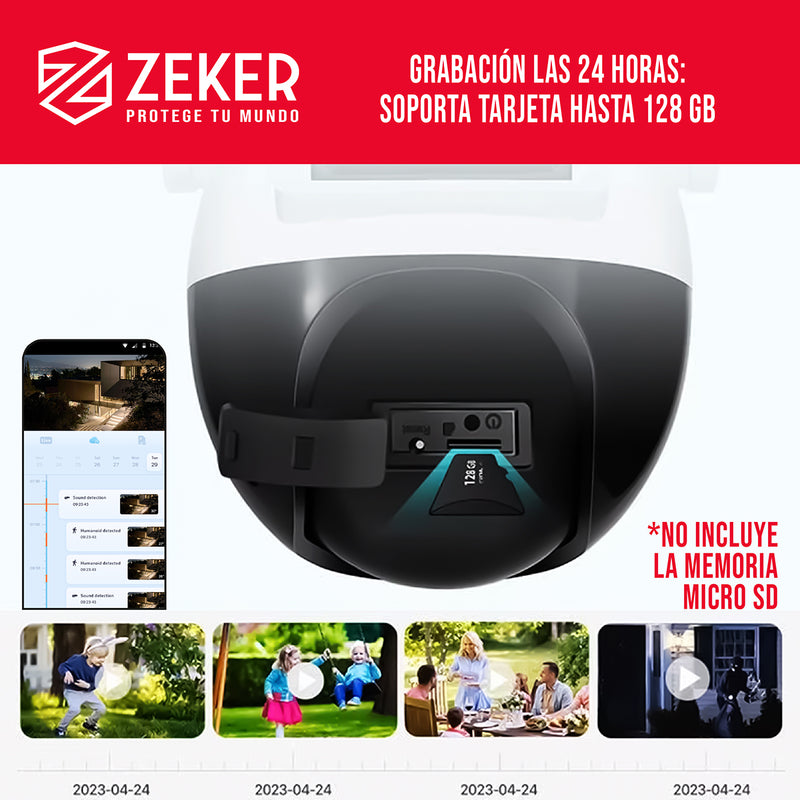 Camara de Seguridad Domo Zeker 4MP 5G Wifi Impermeable X3