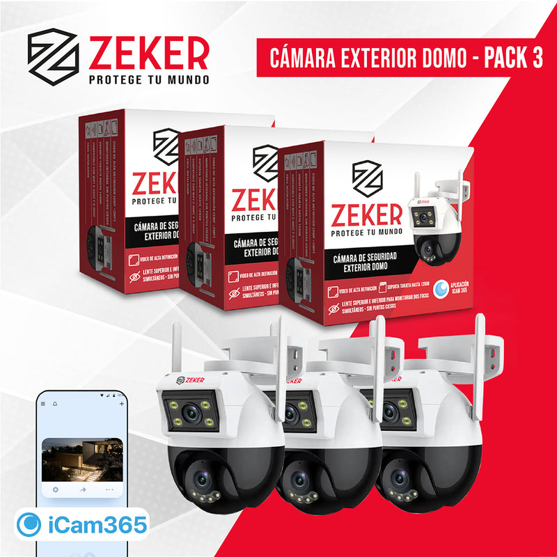 Camara de Seguridad Domo Zeker 4MP 5G Wifi Impermeable X3