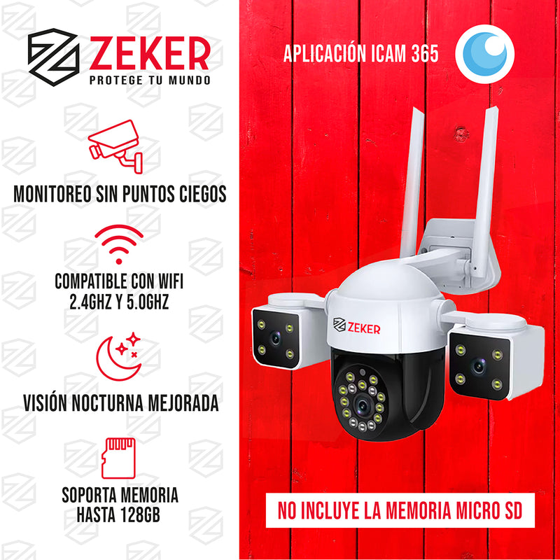 Camara De Seguridad Helicopter Zeker 6MP 5G Wifi Exterior X2