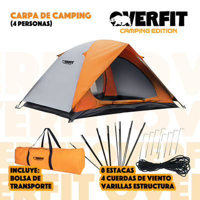 Carpa De Camping 4 Personas Iglu Overfit Impermeable 500mm Tienda de Campaña Para Acampar  2.2 x 1.4 x 2.5 Metros