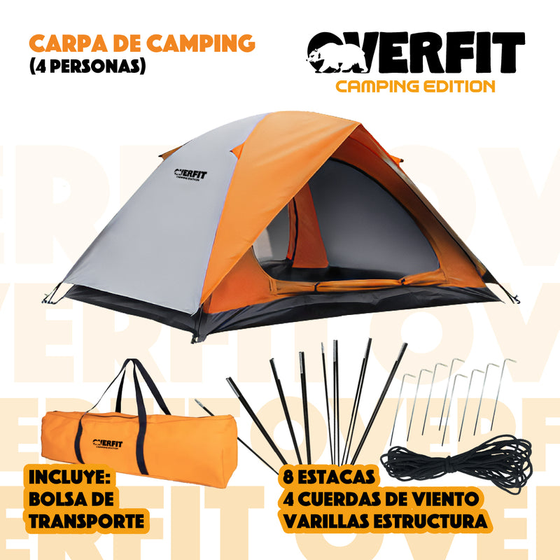 Carpa De Camping 4 Personas Iglu Overfit Impermeable 500mm Tienda de Campaña Para Acampar  2.2 x 1.4 x 2.5 Metros