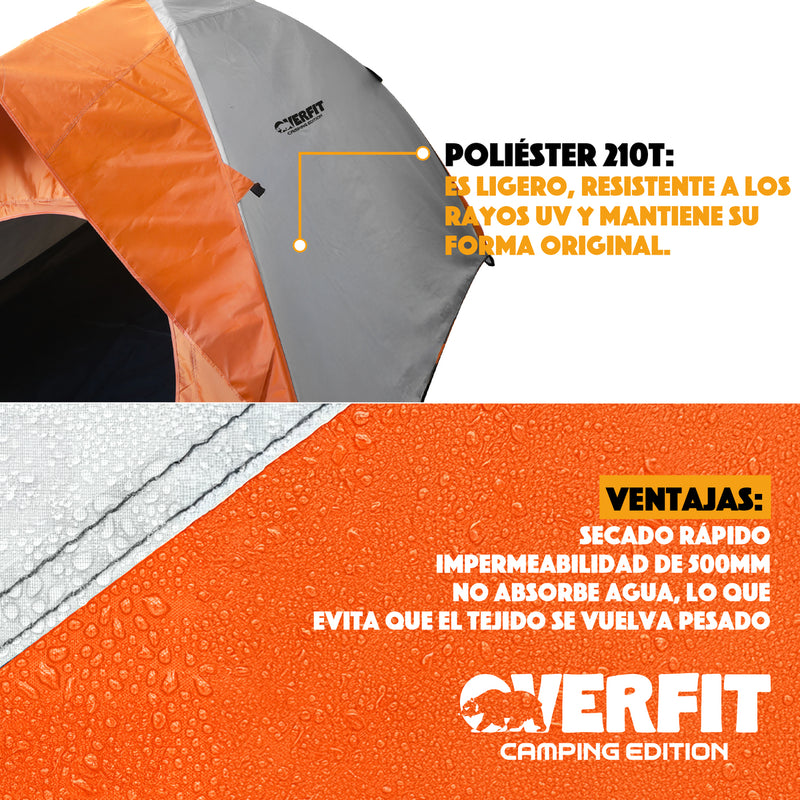 Carpa De Camping 4 Personas Iglu Overfit Impermeable 500mm Tienda de Campaña Para Acampar  2.2 x 1.4 x 2.5 Metros