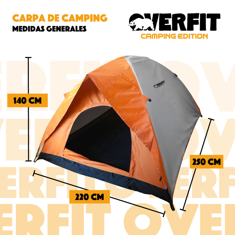 Carpa De Camping 4 Personas Iglu Overfit Impermeable 500mm Tienda de Campaña Para Acampar  2.2 x 1.4 x 2.5 Metros