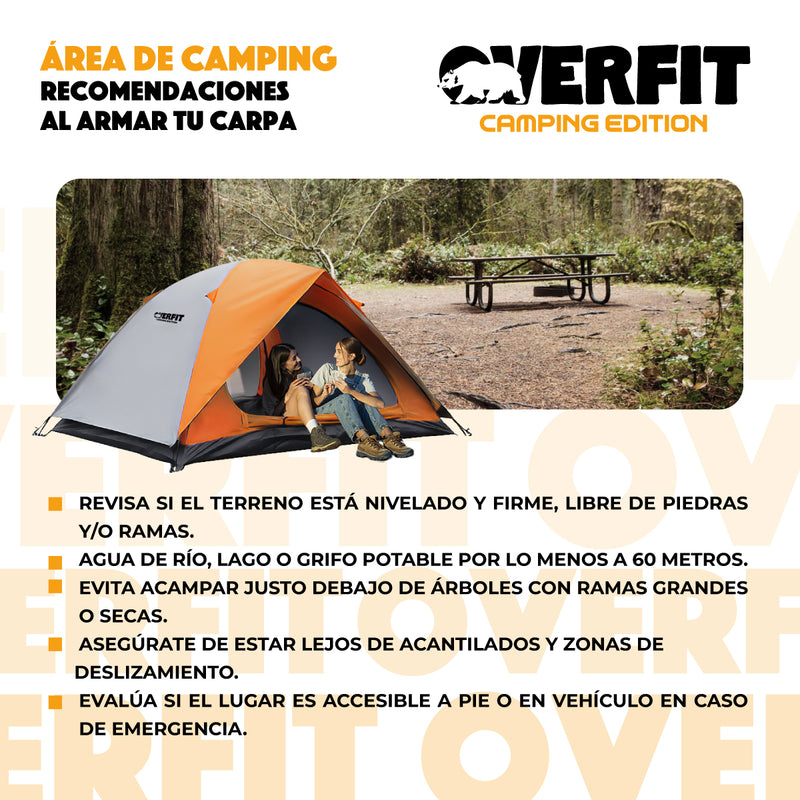 Carpa De Camping 4 Personas Iglu Overfit Impermeable 500mm Tienda de Campaña Para Acampar  2.2 x 1.4 x 2.5 Metros