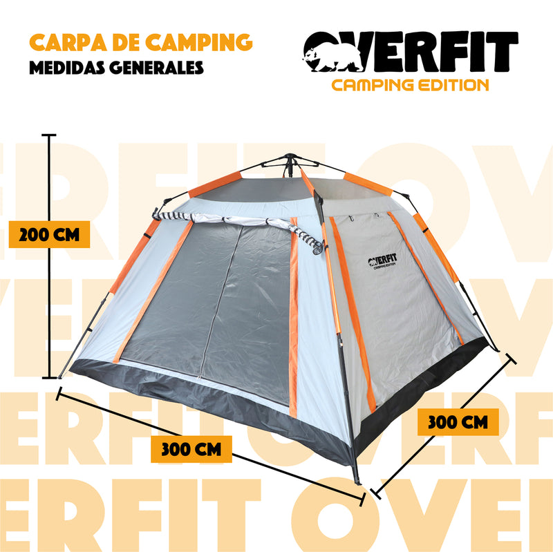 Carpa De Camping 6 Personas Telescopica Overfit Impermeable 500mm Tienda De Campaña Para Acampar 3 X 3 X 2 Metros