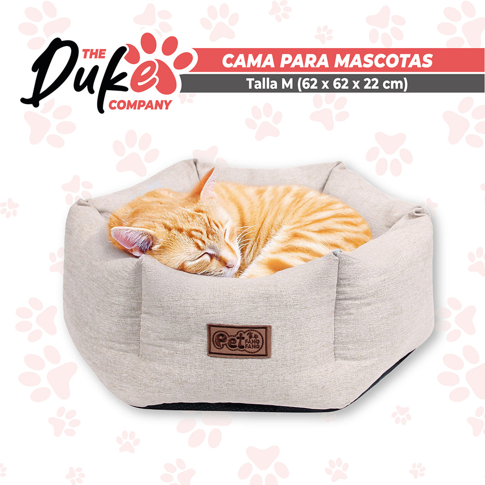 Cama de perro talla M The Duke Company 62 x 62 x 22 cm beige