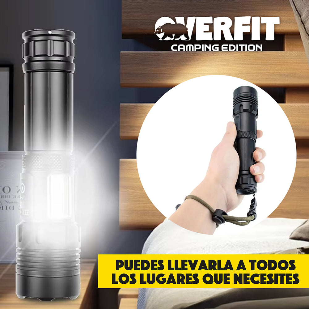 Linterna Led Largo Alcance Tactica Recargable Overfit 1500LM