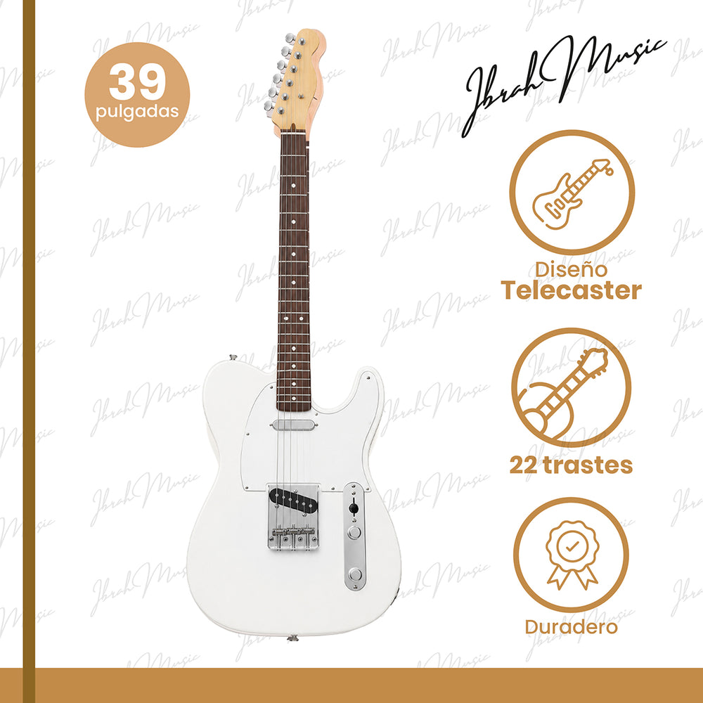 Guitarra Eléctrica Ibrah TC Style Blanca - Detalle cuerpo