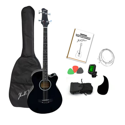 Bajo Electroacustico Ibrah Music 43" Negro Con Funda De Transporte Y Pack Accesesorios - Default Title