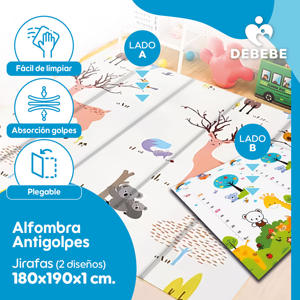 Alfombra Antigolpes Bebe Plegable Debebe180x190x1 Jirafa
