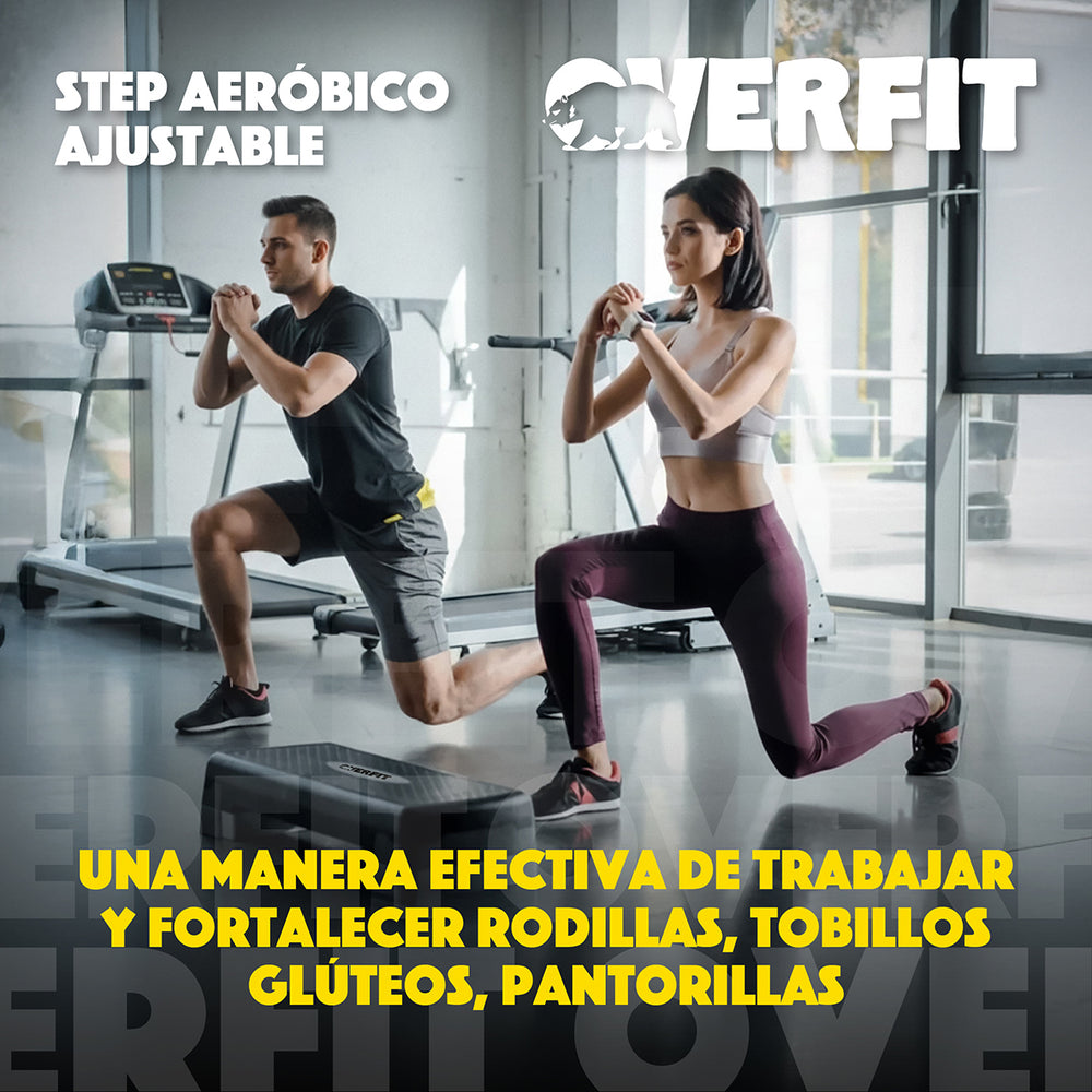 Step Aeróbico Ajustable 2 Niveles Antideslizante Overfit