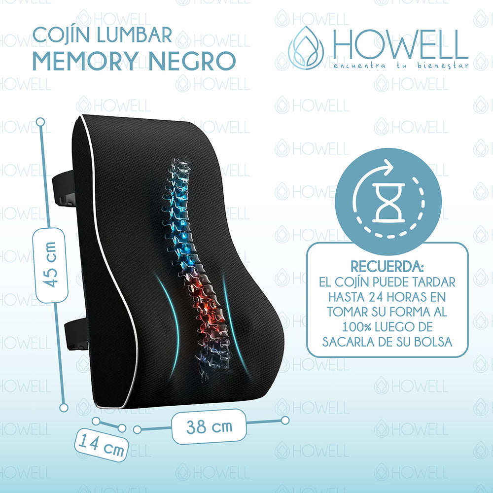 Cojin Lumbar Ortopedico 3D Mesh Howell Espalda Memory Dorsal