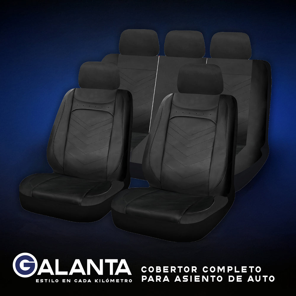 Fundas de Asiento Ecocuero Negro Premium