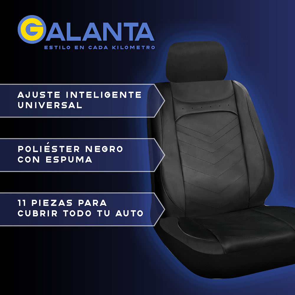 Fundas de Asiento Ecocuero Negro Premium