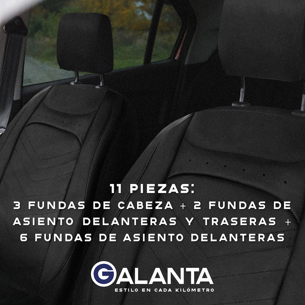 Fundas de Asiento Ecocuero Negro Premium