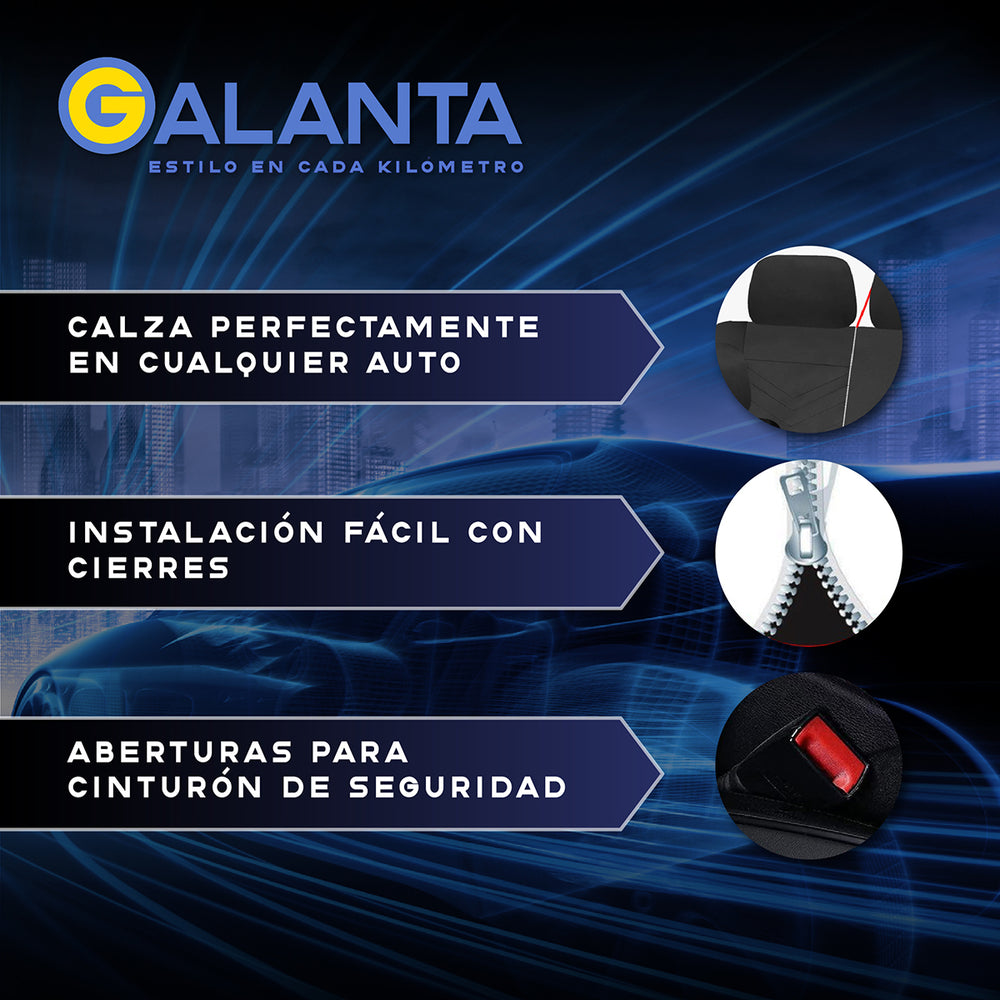 Fundas de Asiento Ecocuero Negro Premium