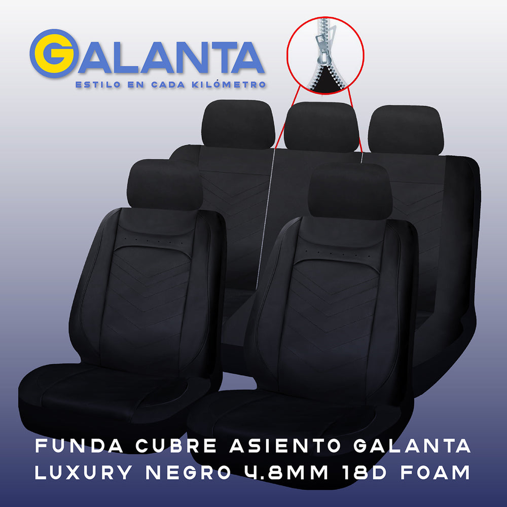Fundas de Asiento Ecocuero Negro Premium
