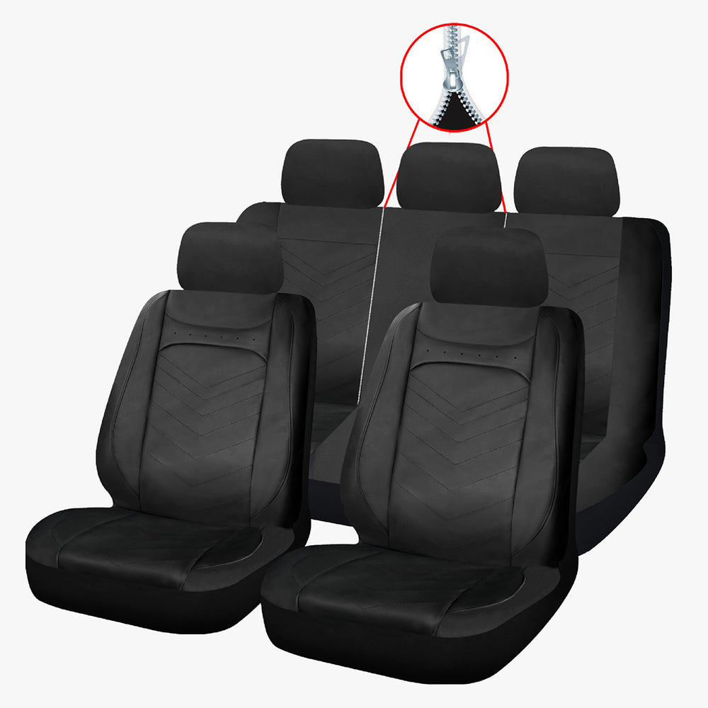 Fundas de Asiento Ecocuero Negro Premium