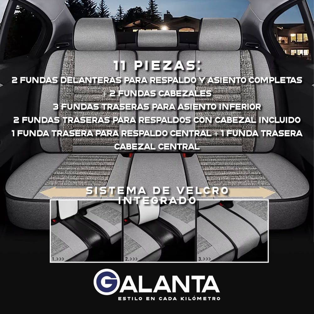 Fundas de Asiento Lino PU (Set 5 Asientos)