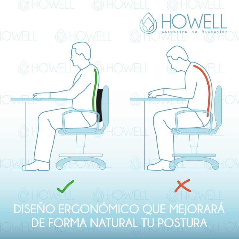 Cojín Lumbar Ortopédico Para Espalda Howell Soporte Dorsal