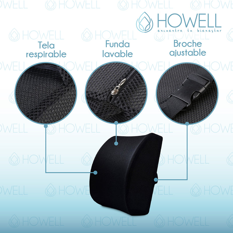 Cojín Lumbar Ortopédico Para Espalda Howell Soporte Dorsal