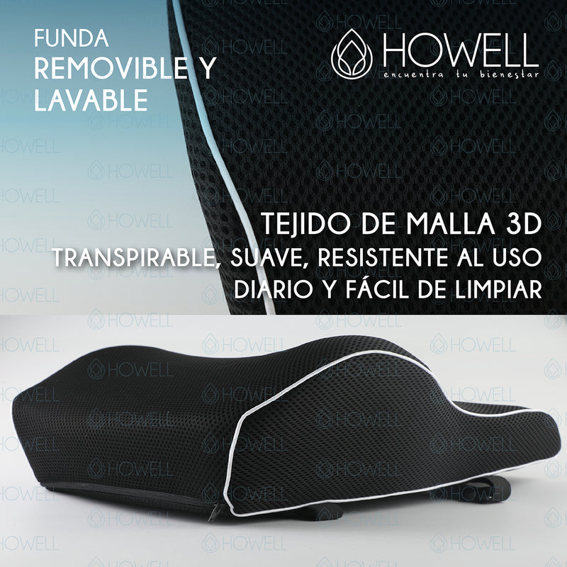 Cojin Lumbar Ortopedico 3D Mesh Howell Espalda Memory Visco Soporte Dorsal