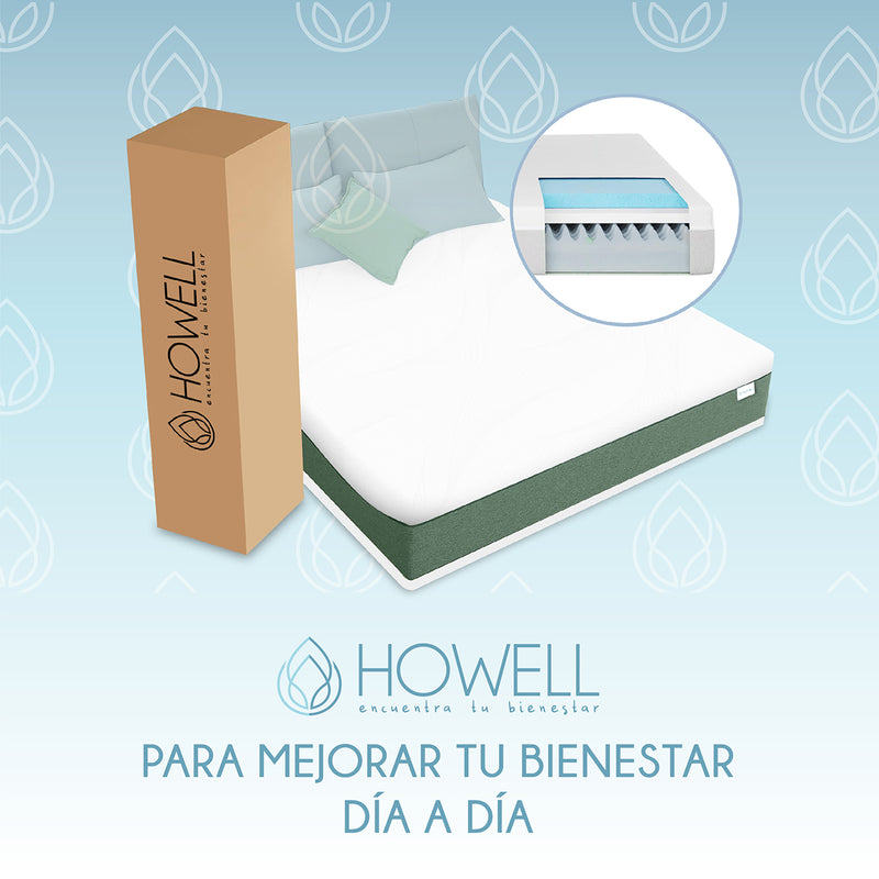 Colchon Memory Foam Espuma Viscoelastica 20cm Howell Soft Dreams 2 Plazas Con Memoria