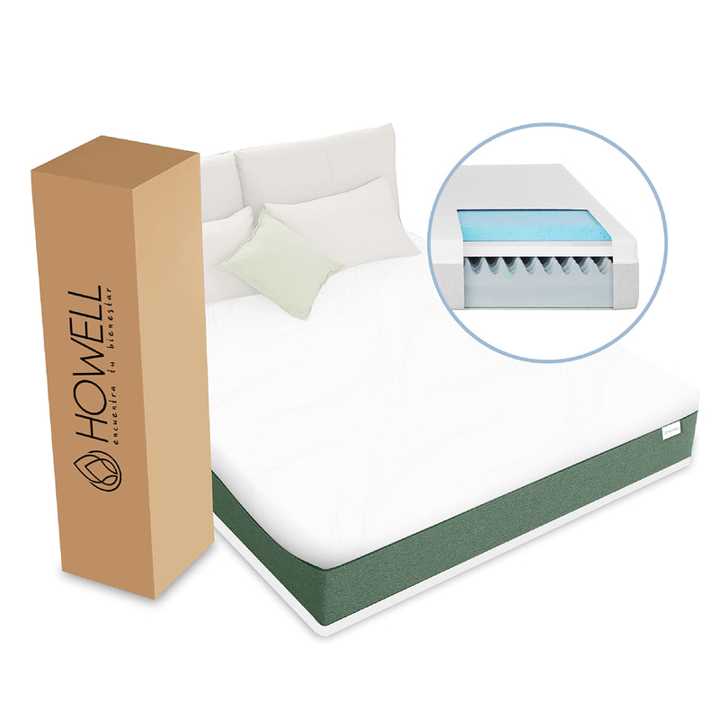 Colchon Memory Foam Espuma Viscoelastica 20cm Howell Soft Dreams 2 Plazas Con Memoria