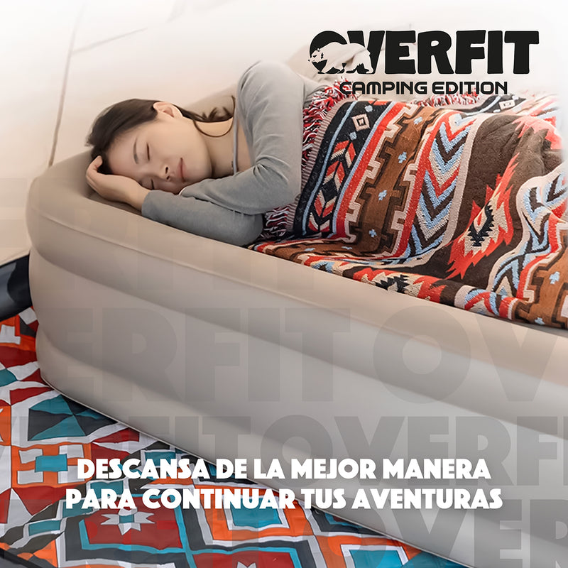 Colchón Inflable Electrico 2 Plazas Overfit Bomba Portatil
