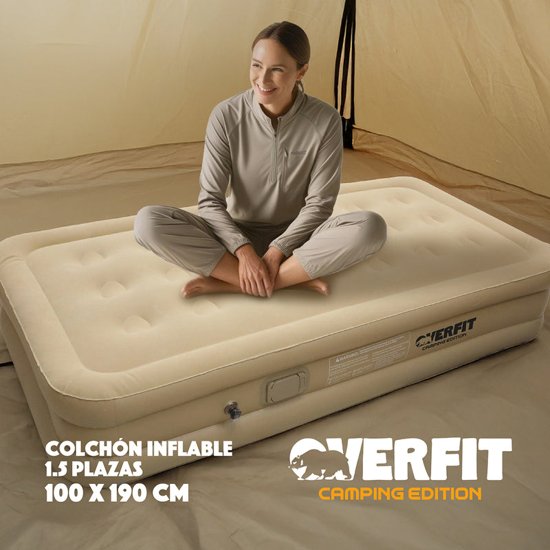 Colchon Inflable Electrico 1.5 Plaza Overfit Bomba Portatil