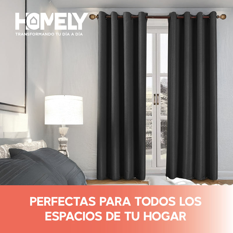 Cortinas 100% Blackout Termica 2x140x220 Homely