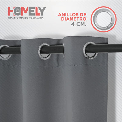 Cortinas 100% Blackout Termica Homely 2x140x220