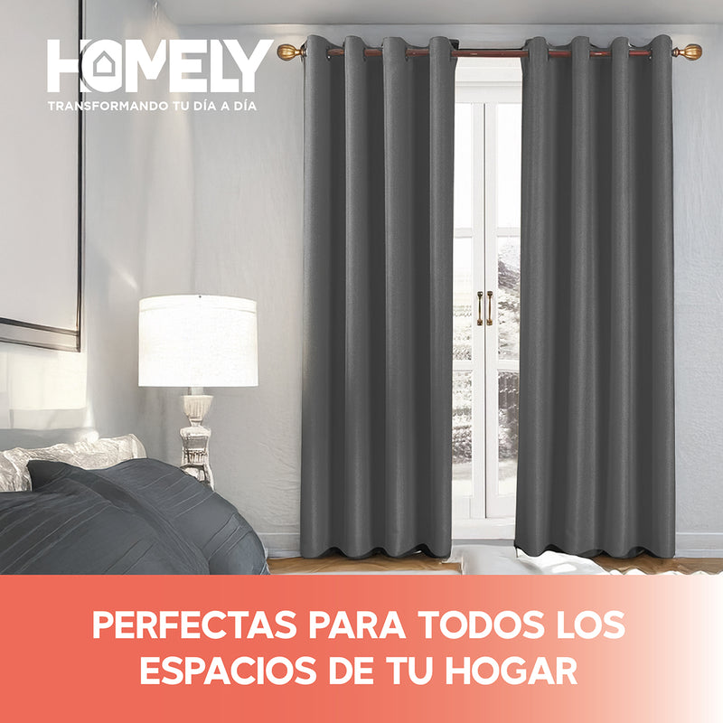 Cortinas 100% Blackout Termica Homely 2x140x220