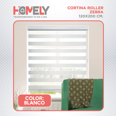 Cortinas Roller Duo 100% Dia y Noche Zebra 120x200cm Homely