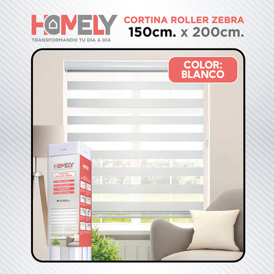 Cortinas Roller Duo 100% Dia y Noche Zebra 150x200cm Homely