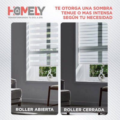 Cortinas Roller Duo 100% Dia y Noche Zebra 150x200cm Homely